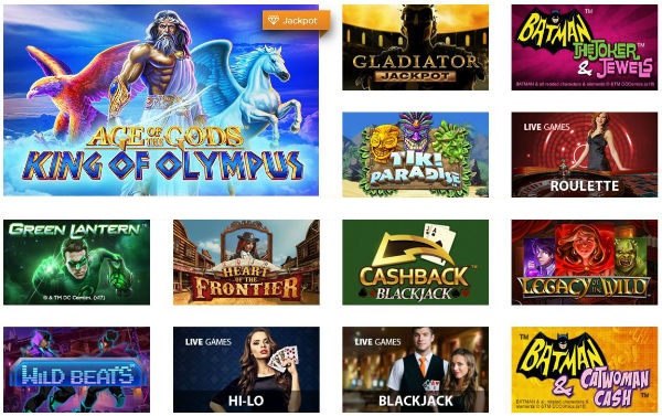 ภาพรวมของเกมคาสิโนต่าง ๆ ที่นำเสนอจาก Playtech รวมถึงเกมสล็อตและเกมสดที่หลากหลาย